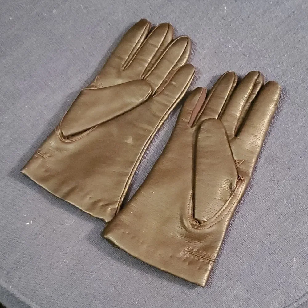 ‎Downholme Vegan faux Leather Gloves, dark brown